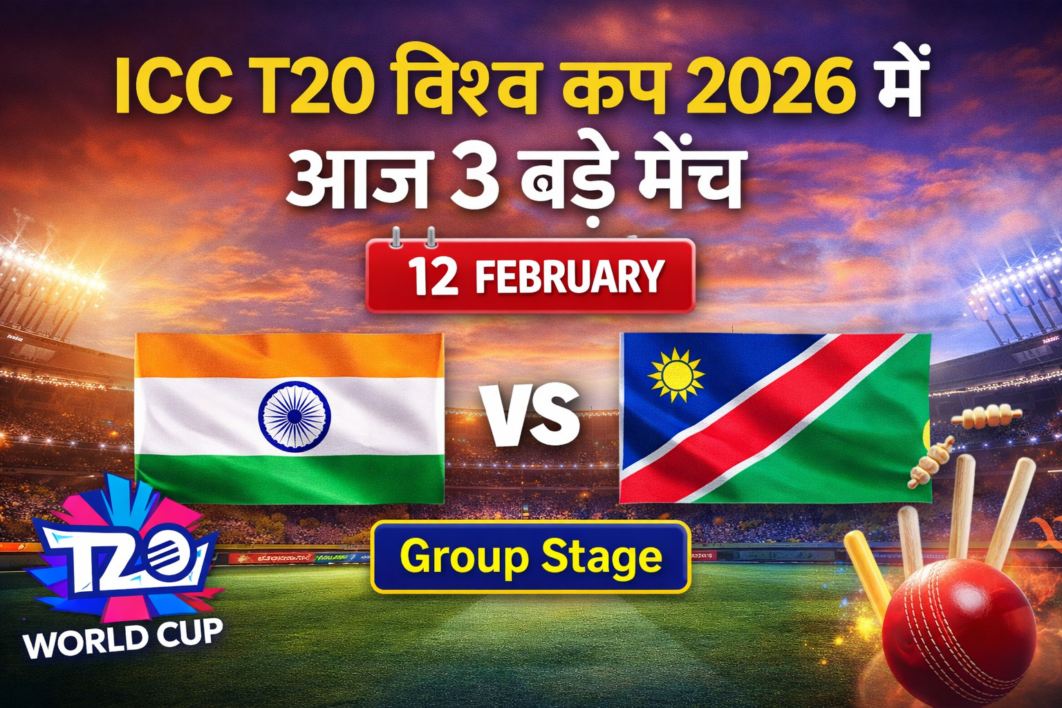 ICC T20 विश्व कप 2026 में आज 3 बड़े मैच
